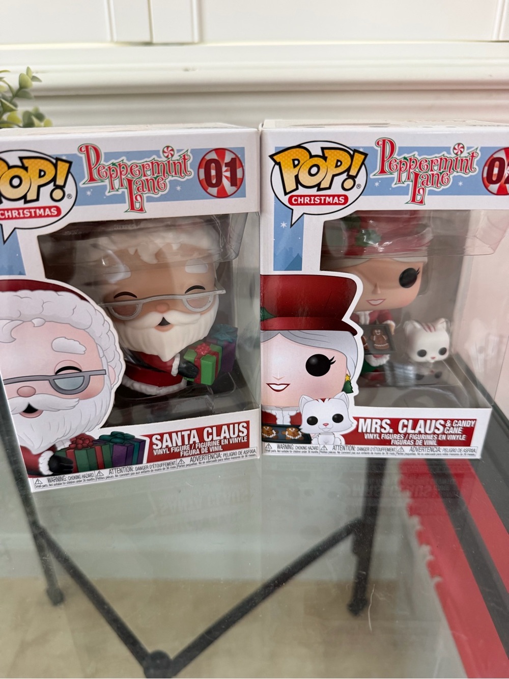 Funko Pop! Peppermint Lane Santa Claus & Mrs. Claus Vinyl Figures - Red White
